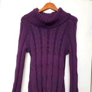 Purple ❤️ Cowl Neck Thick Knit Sweater Womens Size Medium or Junior Girls 1…